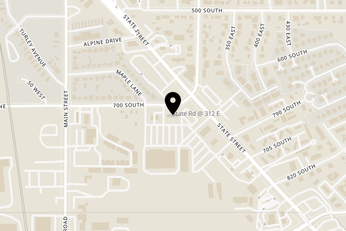 Map showing the location of Holy Taco Pleasant Grove on 205 E 700 S c in Pleasant Grove